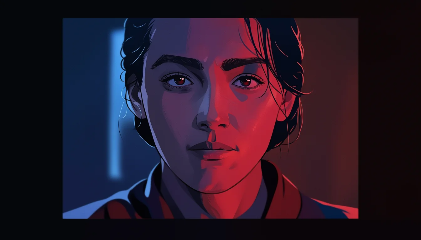 Adult colourist shaping a midnight cinematic palette